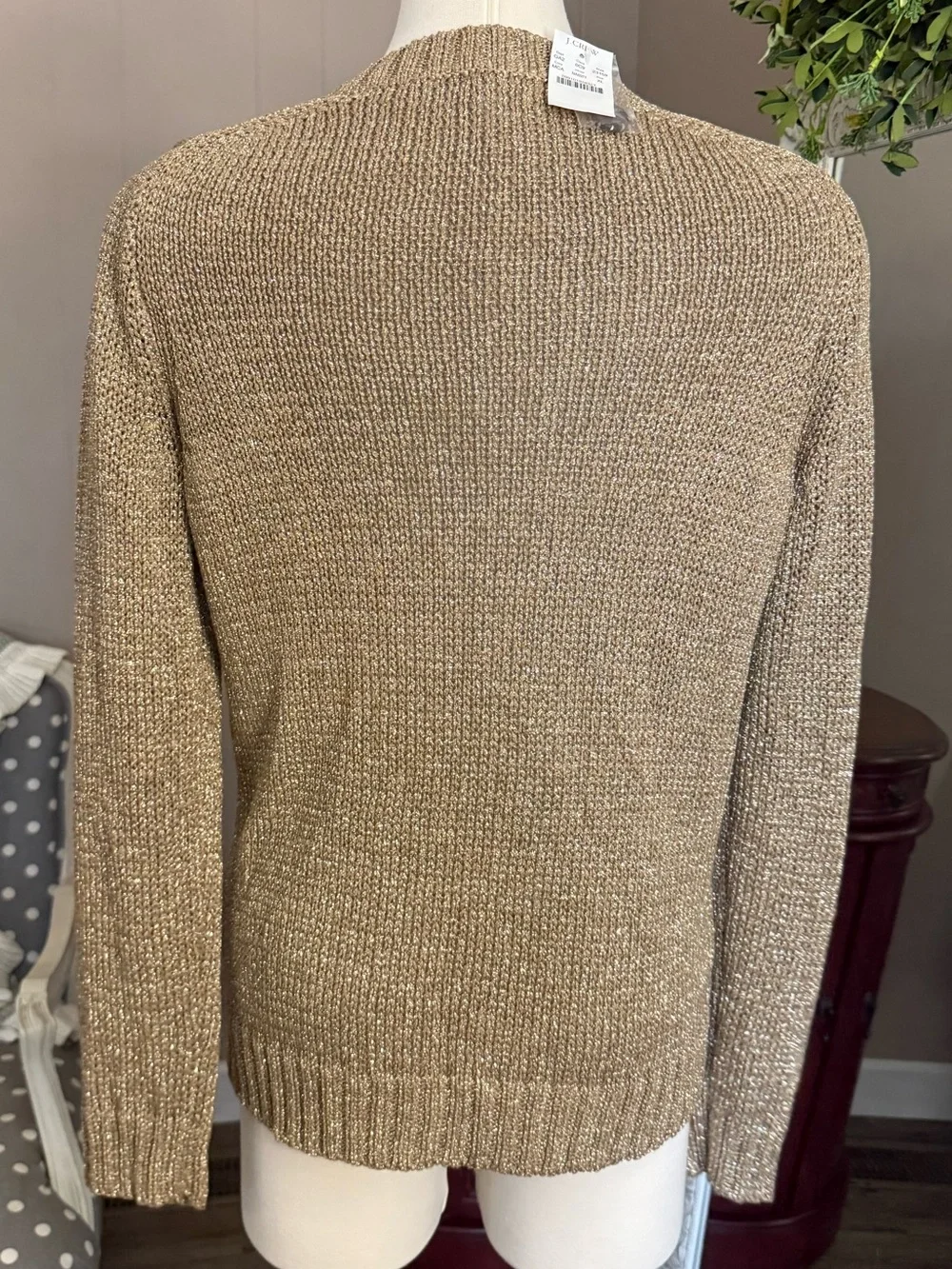 J. Crew • Metallic and Gold Cardigan